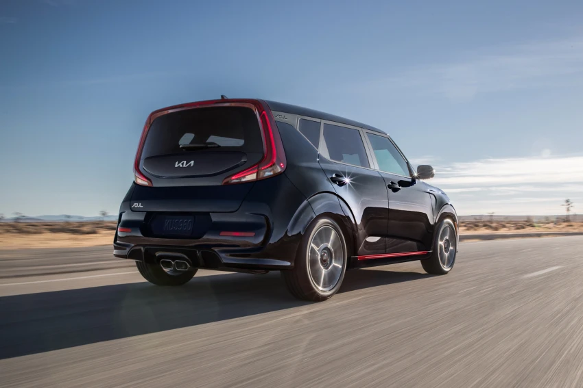 2022 Kia Soul driving on a street