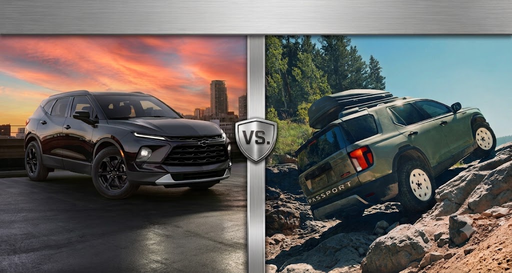 Black 2026 Chevrolet Blazer vs Green 2026 Honda Passport
