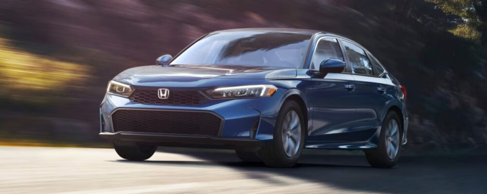 Blue Civic moving
