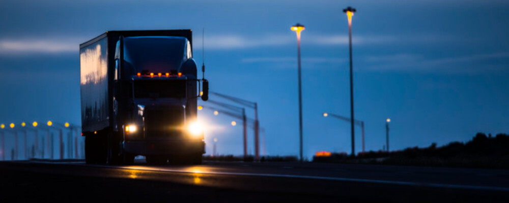 Semi-Truck Driving at Night Semi-Truck Driving at Night
