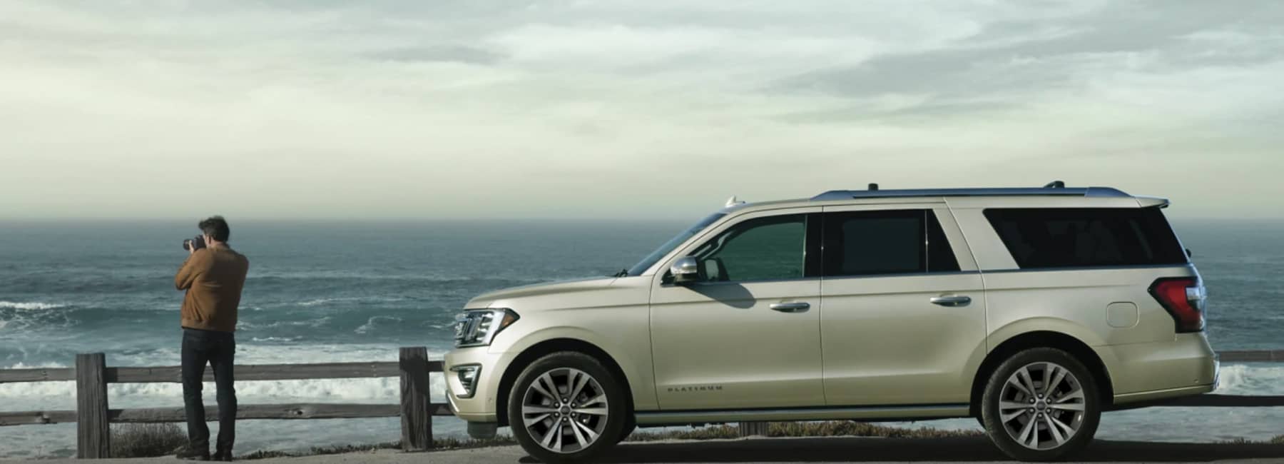 2021 Ford Expedition parked next to ocean