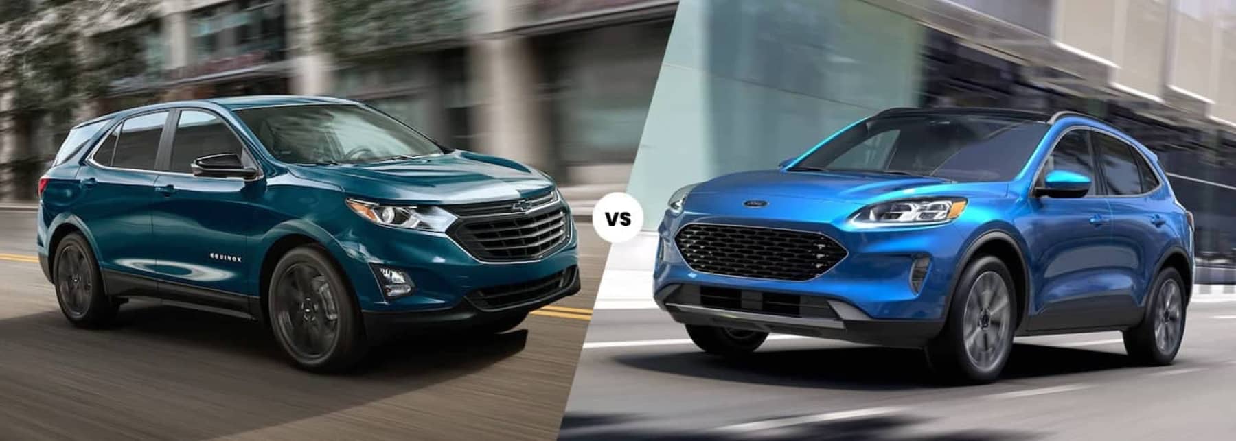 Model Comparison Banner - 2021 Chevy Equinox VS 2021 Ford Escape 2021 Chevy Equinox Compared to a 2021 Ford Escape