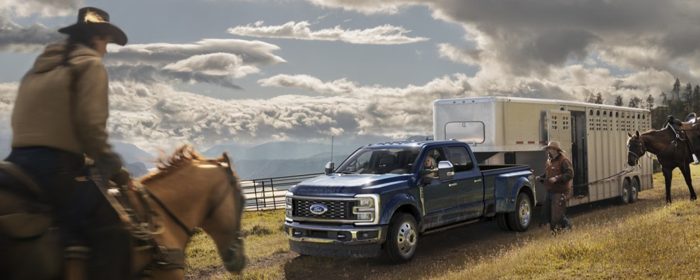 2024 Ford Super Duty Hauling a Horse Trailer