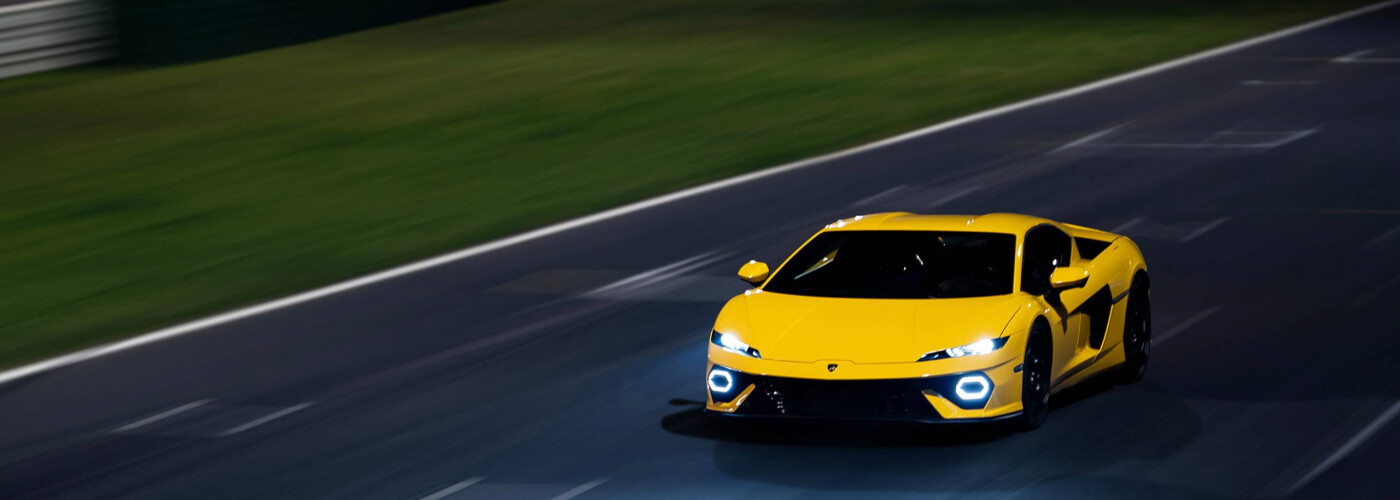 2026 Lamborghini Temerario Yellow Lamborghini races on blacktop