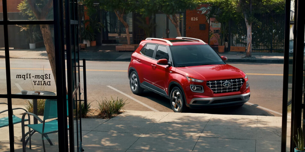 2026 Hyundai Venue in Red Parked