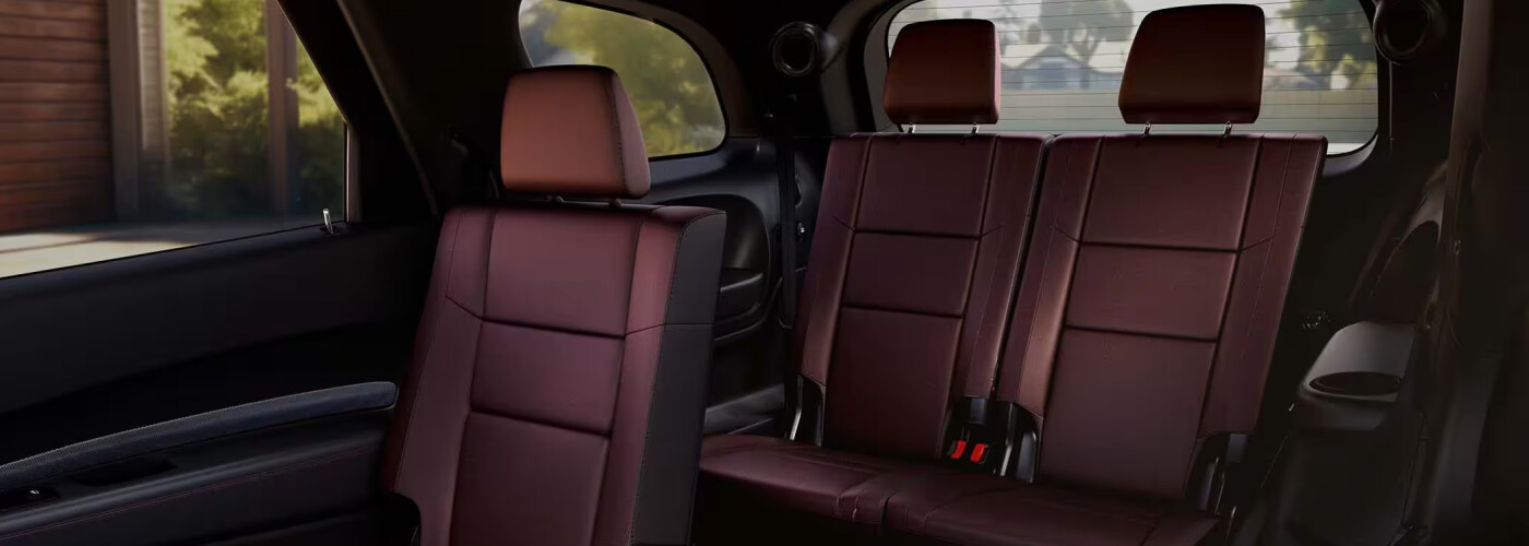 The seats of this Durango are a dark copper color. 