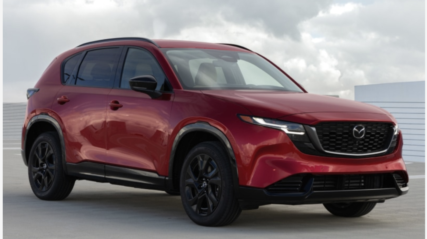 The red 2026 Mazda CX-5 has be redesigned. 