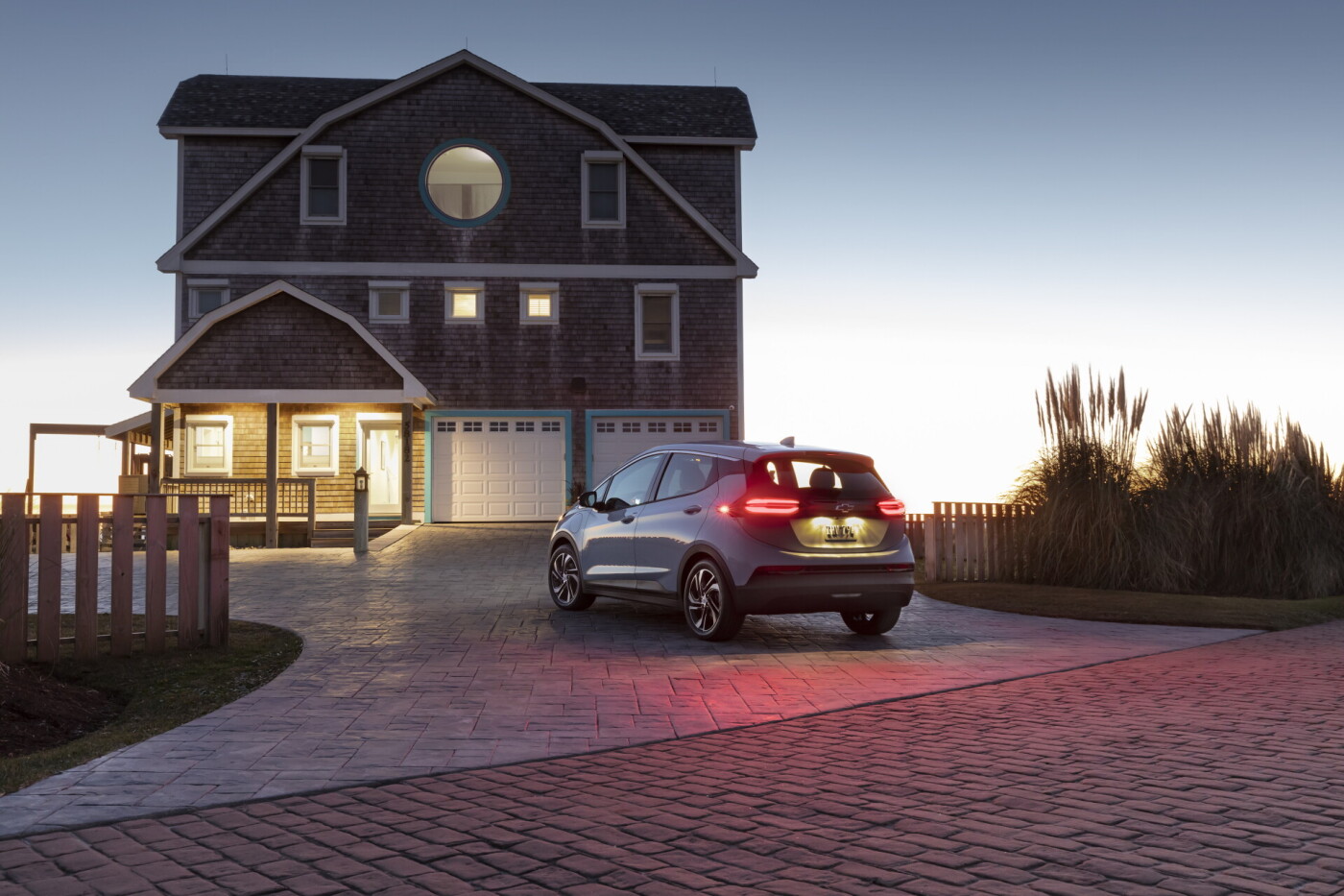 2022 Chevy Bolt EV Pulling into Driveway