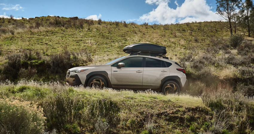 2026 Subaru Crosstrek Limited Hybrid Shown in Sand Dune Pearl with Accessory Equipment 2026 Subaru Crosstrek Limited Hybrid Shown in Sand Dune Pearl with Accessory Equipment