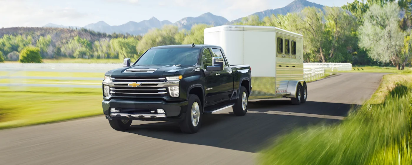 2021 Chevrolet Silverado 2500 towing a trailer 