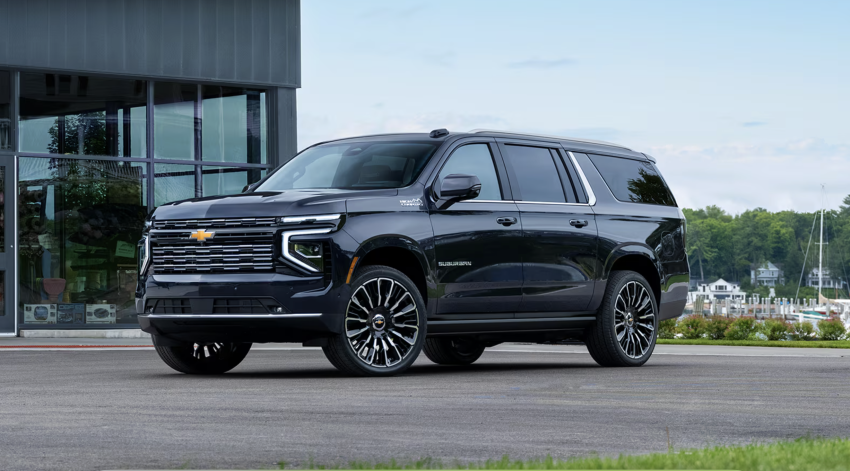 2026 Chevy Suburban black exterior parked