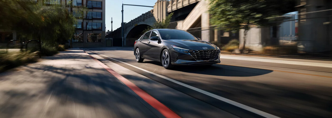 2023 Hyundai Elantra driving on city road