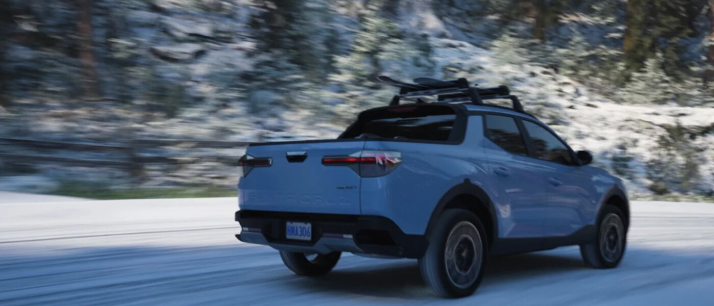 2026 Hyundai Santa Cruz driving in snow