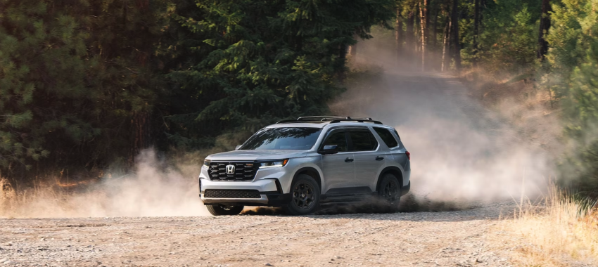2024 Honda Pilot Driving on Dirt Road